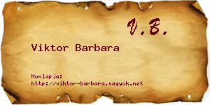 Viktor Barbara névjegykártya